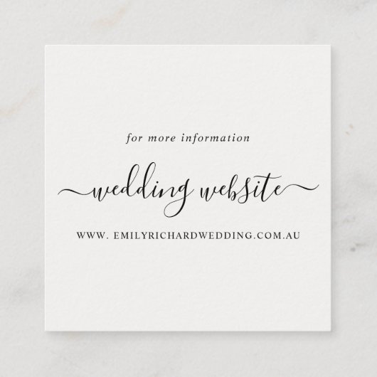 クラフトイエロー赤面ブルゴーニュフローラ結婚のサイト スクエア名刺 (裏面)