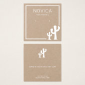 クラフトイヤリングディスプレイカード上のシックな白いサボテン (正面&裏面)