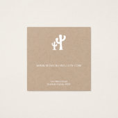 クラフトイヤリングディスプレイカード上のシックな白いサボテン (裏面)