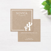 クラフトイヤリングディスプレイカード上のシックな白いサボテン (デスク)