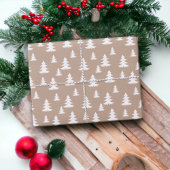 クラフトウィンターホワイトクリスマスエレガントラッピングパペ ラッピングペーパーシート