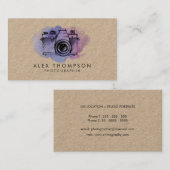 クラフトウォーターカラーカメラフォトグラファー 名刺 (正面/裏面)