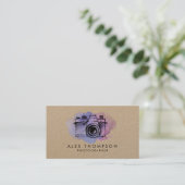 クラフトウォーターカラーカメラフォトグラファー 名刺 (スタンド正面)