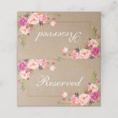 クラフトウォーターカラーピンクフローラ金ゴールド結婚ズ予約 プレイスカード (外部開封)