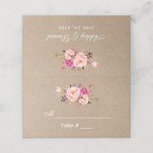 クラフトウォーターカラーフローラピンク赤面結婚ズ プレイスカード (外部開封)