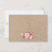 クラフトウォーターカラーフローラピンクRSVP 結婚's 出欠カード (裏面)