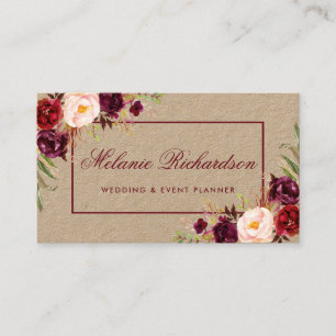 クラフトウォーターカラーブルガンディマルサラフローラ 名刺