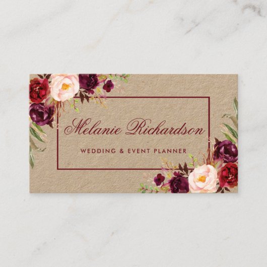 クラフトウォーターカラーブルガンディマルサラフローラ 名刺 (正面)