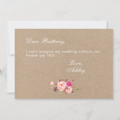 クラフトウォーター色フローラピンクブリーズメイド 招待状 (裏面)