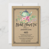 クラフトウォーター色ブライダルシャワーティー招待状 招待状 (正面)