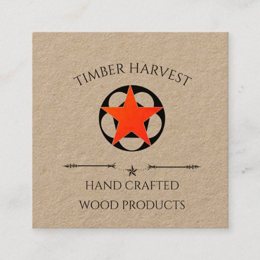 クラフトウッドワーカー スクエア名刺 (正面)