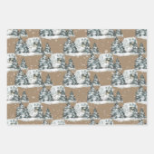 クラフトウ素朴ッドランドウィンターシャレーハウスシーンズ ラッピングペーパーシート (正面2)