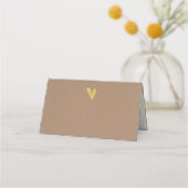 クラフトエフェクト金ゴールド結婚ハートの折り曲げ座席表 プレイスカード (正面)