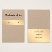 クラフトエレガントゴールデンストライプイヤリングカード (正面&裏面)