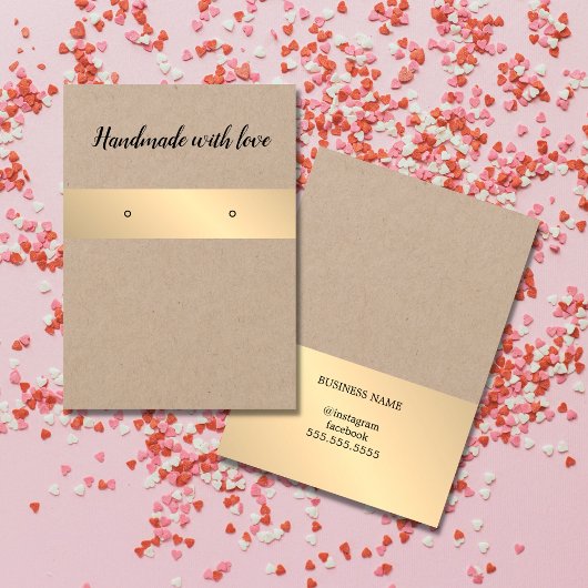 クラフトエレガントゴールデンストライプイヤリングカード