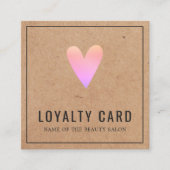 クラフトエレガントピンクハート美しいサロンロイヤリティカード ロイヤリティカード (正面)