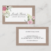 クラフトエレガントフローラモチーフラグジュアリーブティック 名刺 (正面/裏面)