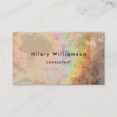 クラフトエレガントベージュグランジホログラフレインボーカッコいい 名刺 (正面)