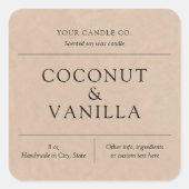 クラフトエレガントミニマルキャンドルラベル スクエアシール (正面)