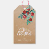クラフトエレガントメリークリスマスレッドベリー ギフトタグ (正面)