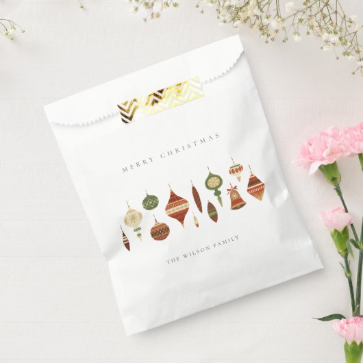 クラフトエレガントレッドグリーンスターチャーストマスオーナメント フェイバーバッグ (封をした状態)