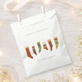 クラフトエレガントレッドグリーンスターチャーストマスストッキング フェイバーバッグ