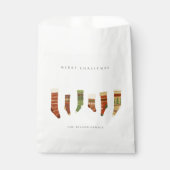 クラフトエレガントレッドグリーンスターチャーストマスストッキング フェイバーバッグ (正面)