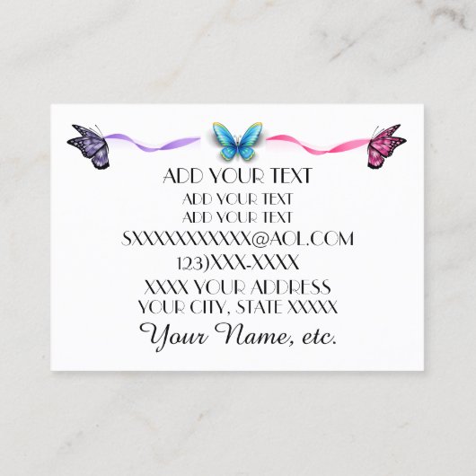 クラフトエレガント名刺 コーリングカード (裏面)