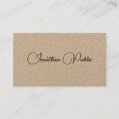 クラフトエレガント紙スクリプトタイポグラフィテンプレート 名刺 (正面)