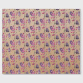 クラフトエレガント紙ピンクレッドベリー ラッピングペーパー (フラット)