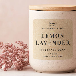 クラフトエレガント紙ルック製品ラベル スクエアシール