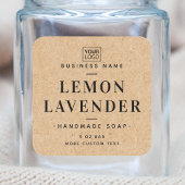 クラフトエレガント紙ルック製品ラベル スクエアシール