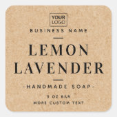 クラフトエレガント紙ルック製品ラベル スクエアシール (正面)