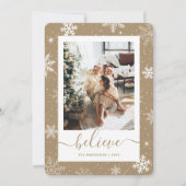 クラフトエレガント素朴紙フォトスノーフレーク シーズンカード (正面)