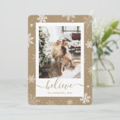 クラフトエレガント素朴紙フォトスノーフレーク シーズンカード (スタンド正面)