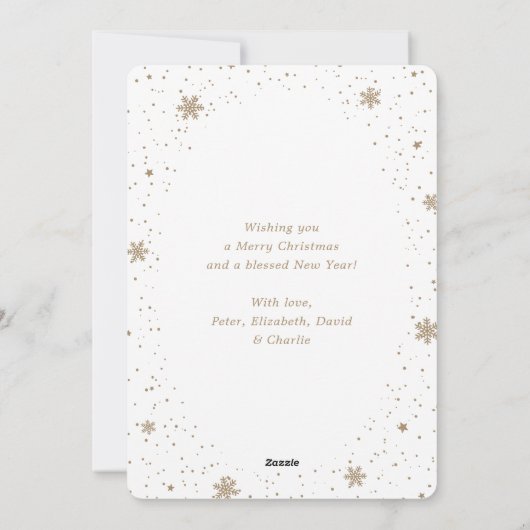 クラフトエレガント素朴紙フォトスノーフレーク シーズンカード (裏面)