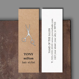 クラフトエレガント銀フェイク鋏ヘアスタイリスト スキニー名刺