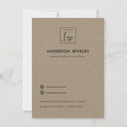 クラフトオレンジの錆び抽象芸術企業のロゴ サンキューカード (裏面)