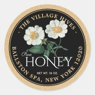 クラフトオンブラックハニーラベル(ヴィンテージフローラ) ラウンドシール