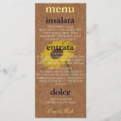 クラフトオータムブライドひまわりシャワーパーティー メニュー (正面)