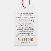 クラフトカスタム印刷されたつる小売ラベル（文字列） ギフトタグ (裏面)