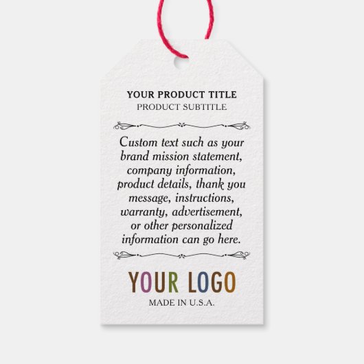 クラフトカスタム印刷されたつる小売ラベル（文字列） ギフトタグ (裏面)