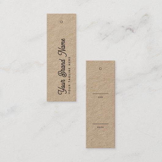 クラフトカスタム小売名タグ |製品のつるラベル スキニー名刺 (正面/裏面)