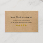 クラフトカスタム紙感謝していのロゴは金ゴールド星で 名刺 (裏面)