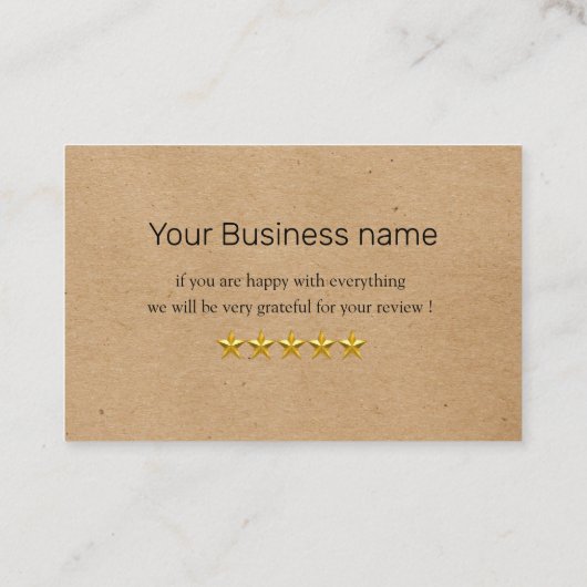 クラフトカスタム紙感謝していのロゴは金ゴールド星で 名刺 (裏面)