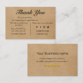 クラフトカスタム紙感謝していのロゴは金ゴールド星で 名刺 (正面/裏面)