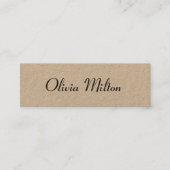 クラフトカッコいいエレガント紙手書きコンサルタント スキニー名刺 (正面)