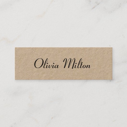 クラフトカッコいいエレガント紙手書きコンサルタント スキニー名刺 (正面)