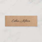 クラフトカッコいいエレガント紙手書きコンサルタント スキニー名刺 (正面)