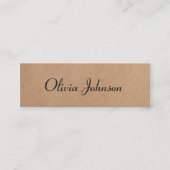 クラフトカッコいいエレガント紙手書きコンサルタント スキニー名刺 (正面)